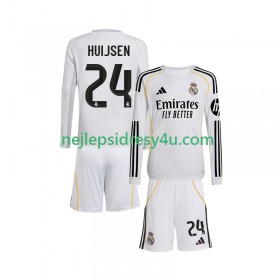Fotbalový Dres Real Madrid Huijsen 24 Dětské Domácí 2025/26 Dlouhý Rukáv
